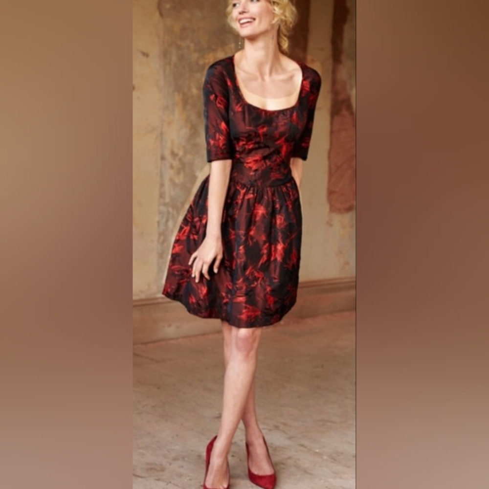 Peruvian Connection Marilyn Taffeta Party Fit & Flare Dress
